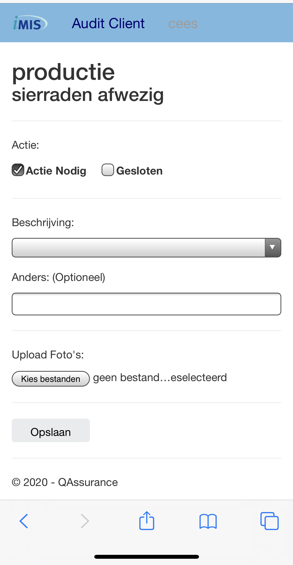 iMIS Audit rapportage bevindingen iMIS Audit rapportage bevindingen
