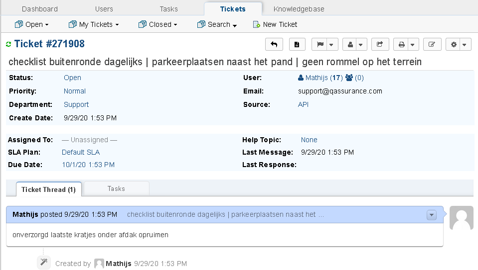 iMIS Audit intranet report afhandeling notities