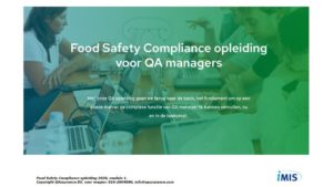 Food Safety Compliance opleiding presentatie dag 1