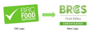 Old versus new BRC Food logo