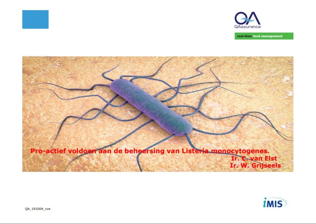 Pro-actief voldoen aan de beheersing van Listeria monocytogenes.