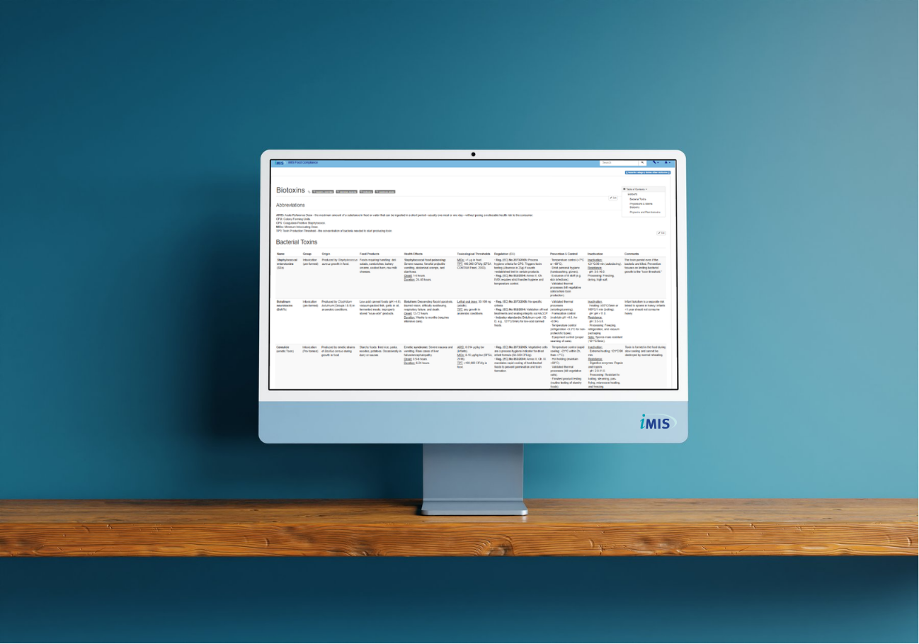 hazards table bacterial biotoxins