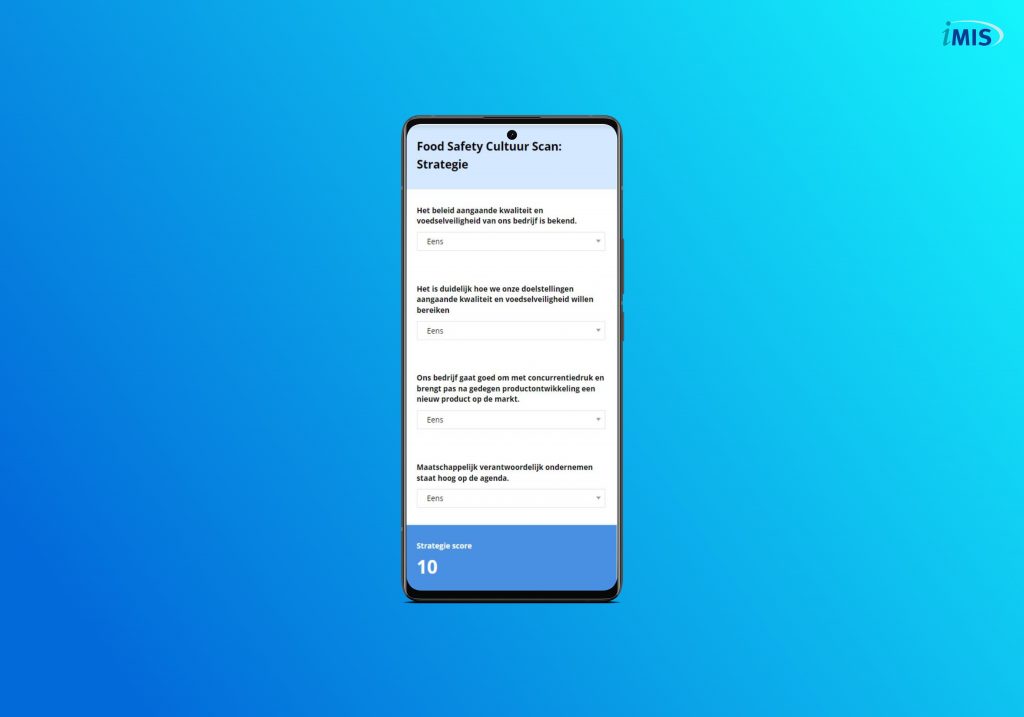 iMIS Food Safety Cultuur Scan voor personeel